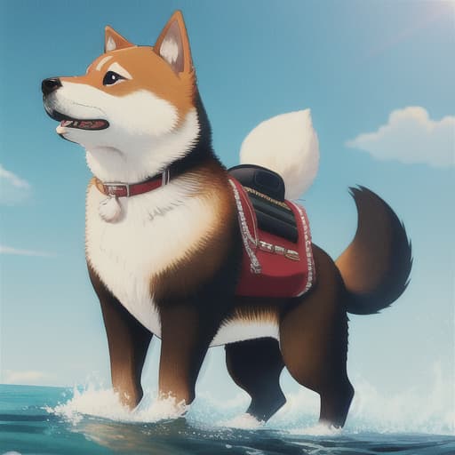  shiba big monster carrying to world 3D 4K realistic details perfect uHD