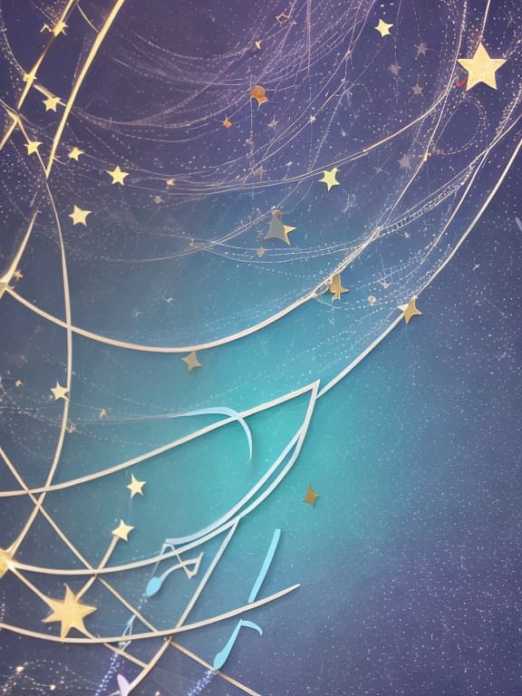  Cute musical notes and sparkling stars and gems wallpaper