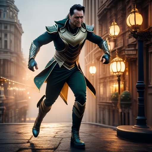  loki jugando con sables hyperrealistic, full body, detailed clothing, highly detailed, cinematic lighting, stunningly beautiful, intricate, sharp focus, f/1. 8, 85mm, (centered image composition), (professionally color graded), ((bright soft diffused light)), volumetric fog, trending on instagram, trending on tumblr, HDR 4K, 8K