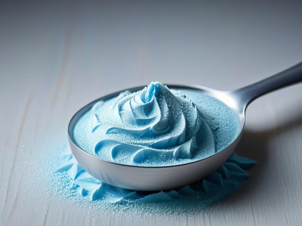  A closeup, ultradetailed image of a delicate sugar crystal forming on a metal spoon, showcasing the intricate geometric patterns and sparkling facets under soft, natural lighting. hyperrealistic, full body, detailed clothing, highly detailed, cinematic lighting, stunningly beautiful, intricate, sharp focus, f/1. 8, 85mm, (centered image composition), (professionally color graded), ((bright soft diffused light)), volumetric fog, trending on instagram, trending on tumblr, HDR 4K, 8K