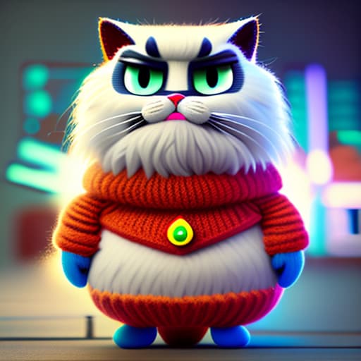 woolitize cat hyperrealistic, full body, detailed clothing, highly detailed, cinematic lighting, stunningly beautiful, intricate, sharp focus, f/1. 8, 85mm, (centered image composition), (professionally color graded), ((bright soft diffused light)), volumetric fog, trending on instagram, trending on tumblr, HDR 4K, 8K