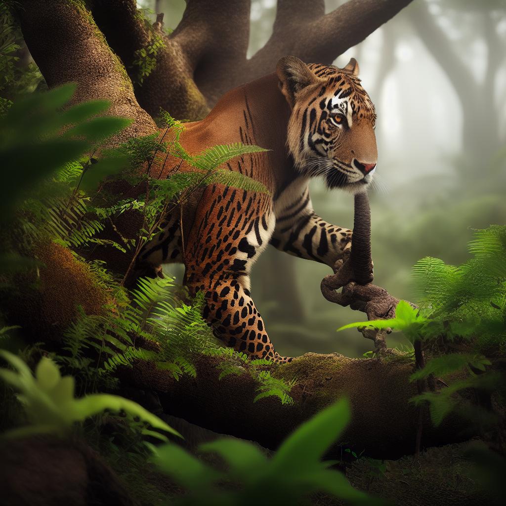  african jungle hyperrealistic, full body, detailed clothing, highly detailed, cinematic lighting, stunningly beautiful, intricate, sharp focus, f/1. 8, 85mm, (centered image composition), (professionally color graded), ((bright soft diffused light)), volumetric fog, trending on instagram, trending on tumblr, HDR 4K, 8K