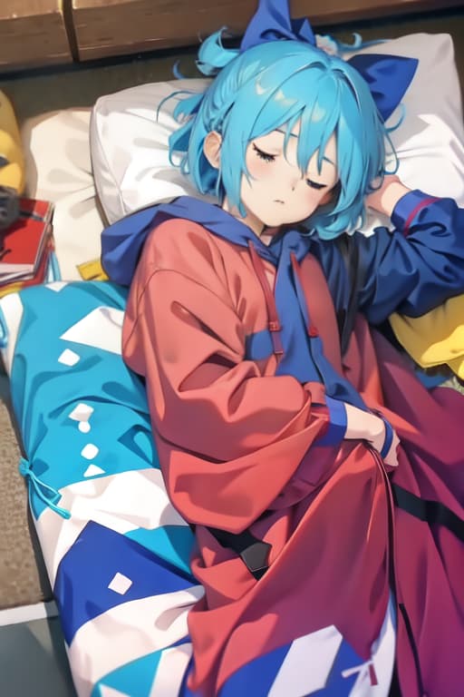  Cirno in a sleeping bag