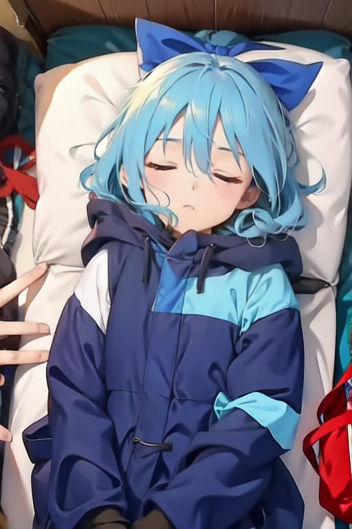  Cirno in a sleeping bag