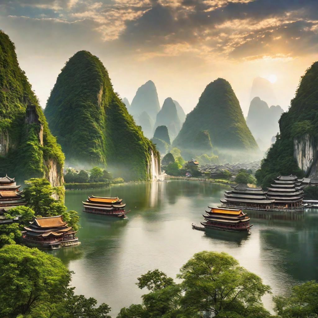  masterpiece, best quality,Map of Guilin City