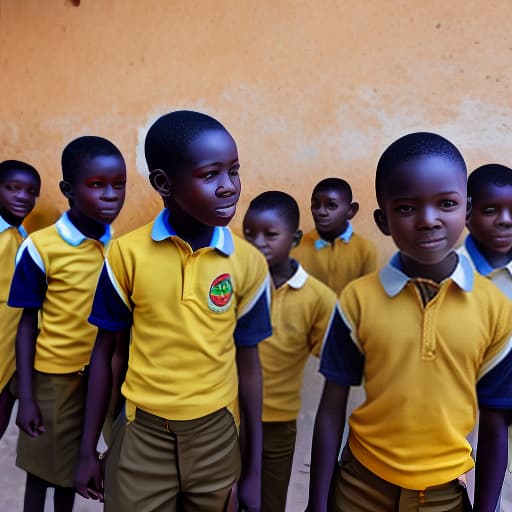 mdjrny-v4 style African school children on uniform inside school compound