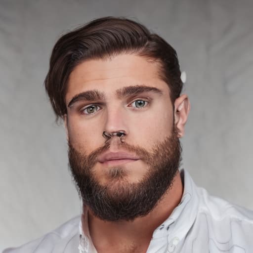 portrait+ style WWE queer brunette hunk dude face