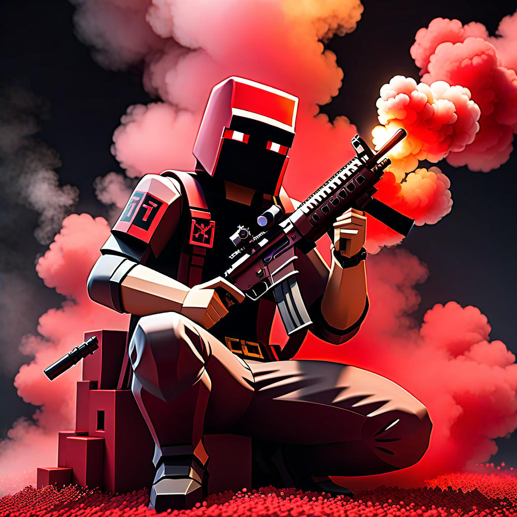  Draw a sitting Minecraft character in a red smoke, next to the Minecraft character forms a cloud of text with letters SHPACK. In the hands of the Minecraft character there should be a sniper rifle AWP. hyperrealistic, full body, detailed clothing, highly detailed, cinematic lighting, stunningly beautiful, intricate, sharp focus, f/1. 8, 85mm, (centered image composition), (professionally color graded), ((bright soft diffused light)), volumetric fog, trending on instagram, trending on tumblr, HDR 4K, 8K