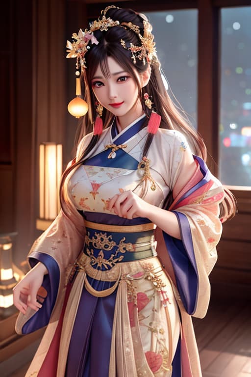  best quality, masterpiece, highres, 1girl,blush,(seductive smile:0.8),star shaped pupils,china hanfu,hair ornament,necklace, jewelry,Beautiful face,upon body, tyndall effect,photorealistic, dark studio, rim lighting, two tone lighting,(high detailed skin:1.2), 8k uhd, dslr, soft lighting, high quality, volumetric lighting, candid, Photograph, high resolution, 4k, 8k, Bokeh hyperrealistic, full body, detailed clothing, highly detailed, cinematic lighting, stunningly beautiful, intricate, sharp focus, f/1. 8, 85mm, (centered image composition), (professionally color graded), ((bright soft diffused light)), volumetric fog, trending on instagram, trending on tumblr, HDR 4K, 8K