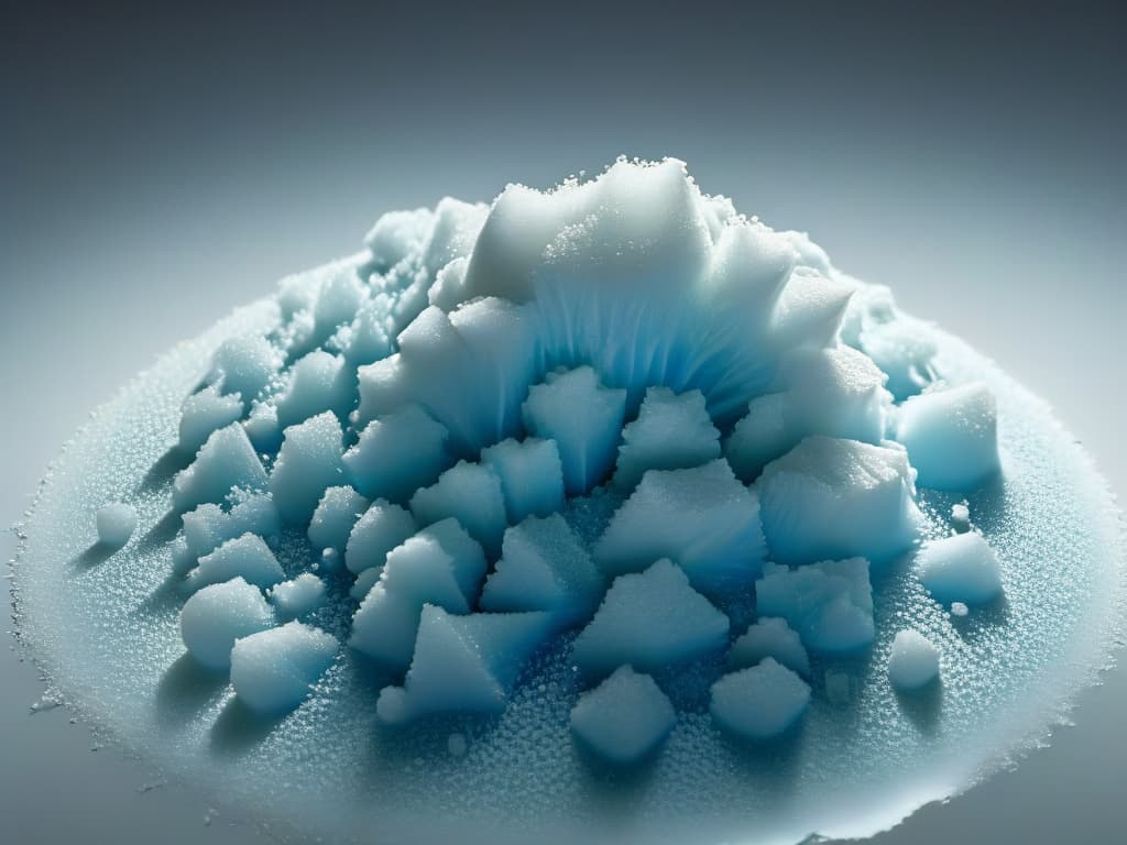  A closeup, ultradetailed image of a crystalclear sugar solution in the process of crystallizing, showcasing the intricate formation of sugar crystals at a molecular level. The image captures the precise moment when the solution transitions from a liquid to a solid state, with each crystal reflecting light in a dazzling display of geometric patterns and symmetry. The minimalist composition highlights the purity and complexity of the crystallization process, inviting viewers to appreciate the beauty and precision of sugar transformation. hyperrealistic, full body, detailed clothing, highly detailed, cinematic lighting, stunningly beautiful, intricate, sharp focus, f/1. 8, 85mm, (centered image composition), (professionally color graded), ((bright soft diffused light)), volumetric fog, trending on instagram, trending on tumblr, HDR 4K, 8K