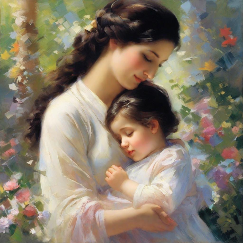  masterpiece, best quality, mother hugging child, dream