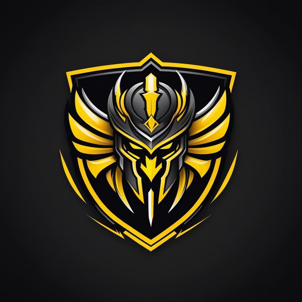  Esports logo, warrior theme, black and yellow color