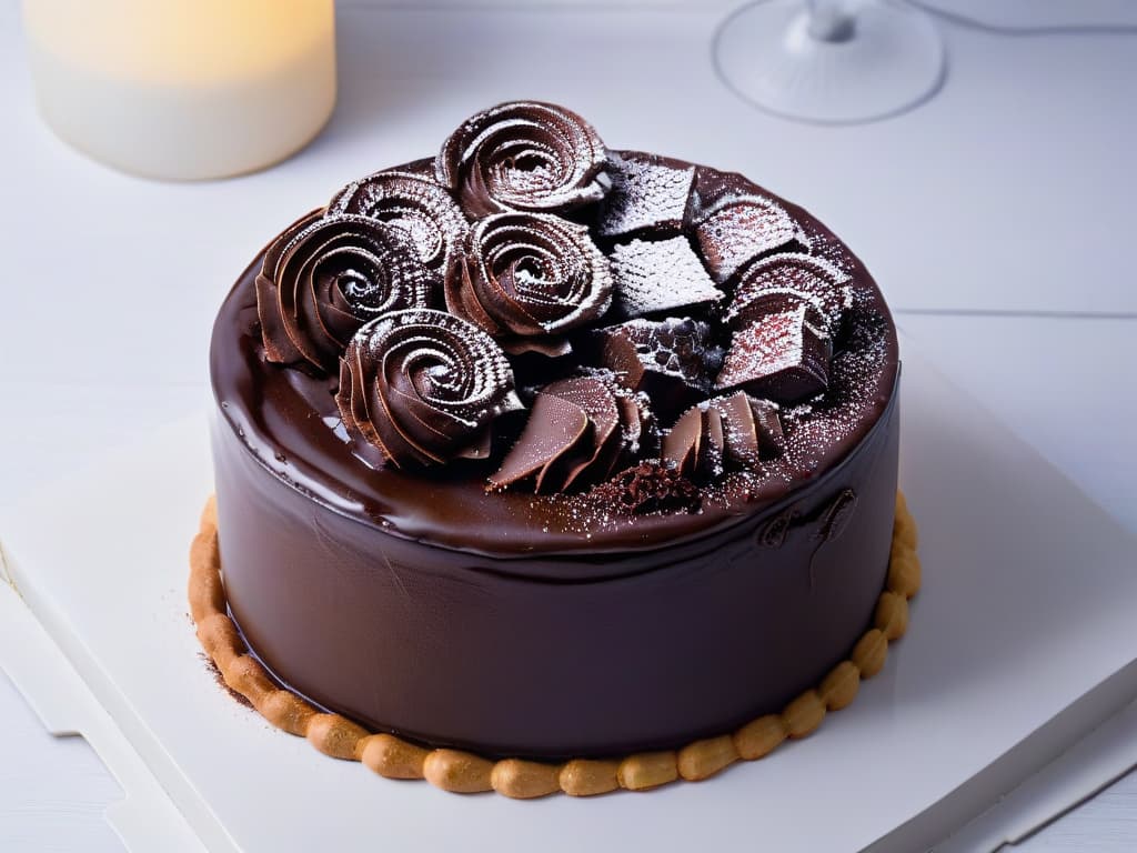  An ultradetailed image of a perfectly paired glass of rich red wine and decadent chocolate cake, showcasing the intricate swirls of the wine, the glossy sheen of the chocolate, and the delicate crumbs of the cake on a sleek, modern plating. The lighting should be soft, emphasizing the deep hues and textures, making it a visually stunning and enticing image for the readers. hyperrealistic, full body, detailed clothing, highly detailed, cinematic lighting, stunningly beautiful, intricate, sharp focus, f/1. 8, 85mm, (centered image composition), (professionally color graded), ((bright soft diffused light)), volumetric fog, trending on instagram, trending on tumblr, HDR 4K, 8K