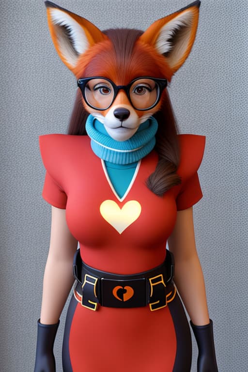  anthro fox nerd , cute , Biologically female, photorealistic , wearing nerdy clothes , feminine , attractive , she's smooching the viewer , she's the viewers girlfriend , looking at the viewer longingly, she clearly loves the viewer , padded paw's