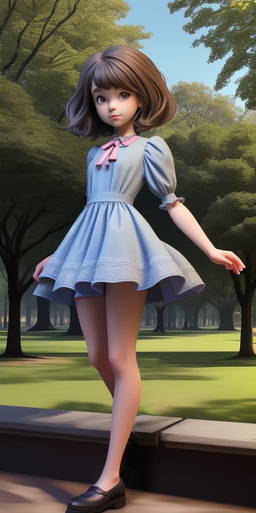  girl in a dress in the park