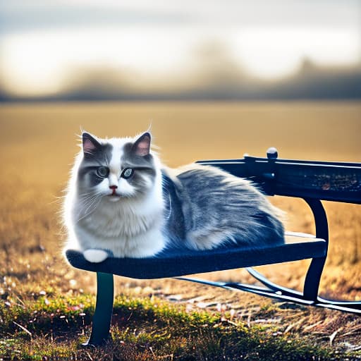 mdjrny-v4 style a cat sitting on a bench hyperrealistic, full body, detailed clothing, highly detailed, cinematic lighting, stunningly beautiful, intricate, sharp focus, f/1. 8, 85mm, (centered image composition), (professionally color graded), ((bright soft diffused light)), volumetric fog, trending on instagram, trending on tumblr, HDR 4K, 8K