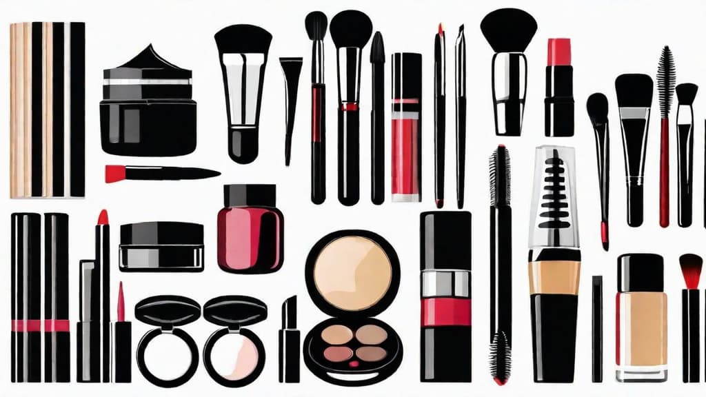  minimalistic icon of Enhancing Beauty through Makeup, flat style, on a white background