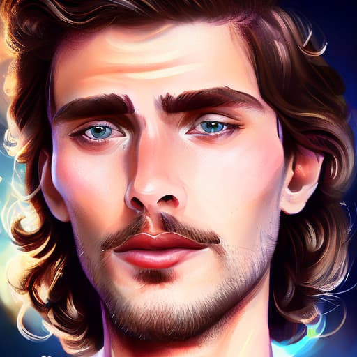 portrait+ style Russian queer supermodel brunette hunk dude face