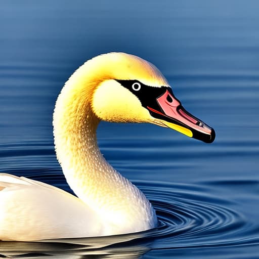  Adult Swan head with open beak and tongue.Swan hisses.