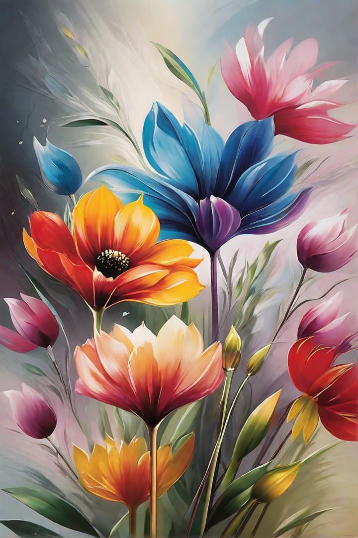  Express your creativity through digital painting. Transform the canvas with a palette of colors, blending and shading to create your own unique masterpiece:,flowers