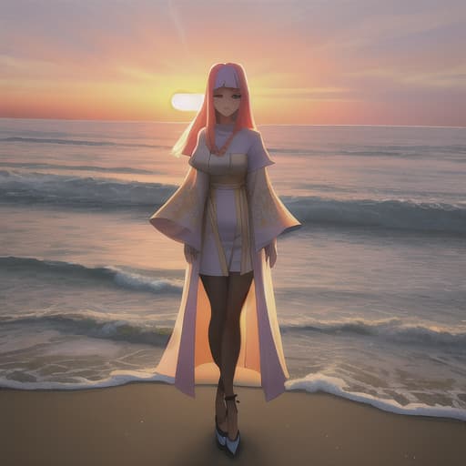  Draw seorang perempuan duduk pinggir dipantai bermain bola pantai, tersenyum high quality, bestdetail,hd, anime art High Resolution, , Serene Sunsets, Floral Fantasy hyperrealistic, full body, detailed clothing, highly detailed, cinematic lighting, stunningly beautiful, intricate, sharp focus, f/1. 8, 85mm, (centered image composition), (professionally color graded), ((bright soft diffused light)), volumetric fog, trending on instagram, trending on tumblr, HDR 4K, 8K