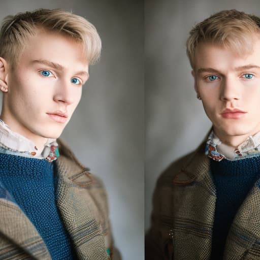 portrait+ style russian homosexual queer twink blonde very cute dude face