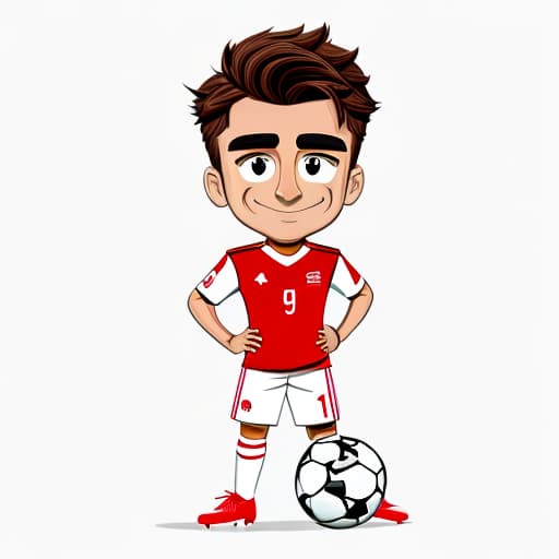  Switzerland football player cartoon character, best quality, masterpiece