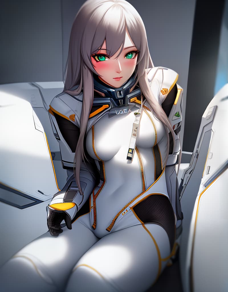  Beautiful young woman, astronaut, unzipped astronaut suit, chest,,, blushing, sitting on sofa hyperrealistic, full body, detailed clothing, highly detailed, cinematic lighting, stunningly beautiful, intricate, sharp focus, f/1. 8, 85mm, (centered image composition), (professionally color graded), ((bright soft diffused light)), volumetric fog, trending on instagram, trending on tumblr, HDR 4K, 8K
