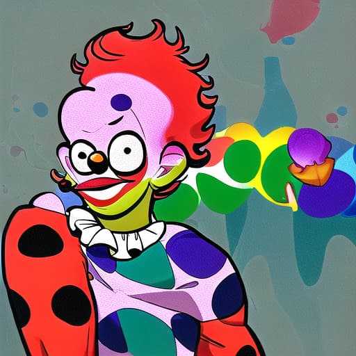  Cartoon clown with clown hair clown hair