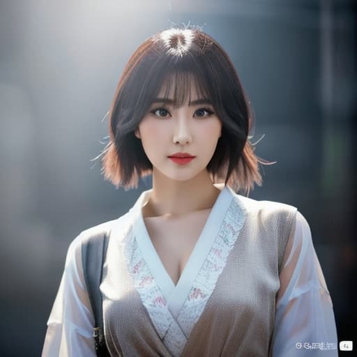  A beautiful Japanese girl hyperrealistic, full body, detailed clothing, highly detailed, cinematic lighting, stunningly beautiful, intricate, sharp focus, f/1. 8, 85mm, (centered image composition), (professionally color graded), ((bright soft diffused light)), volumetric fog, trending on instagram, trending on tumblr, HDR 4K, 8K