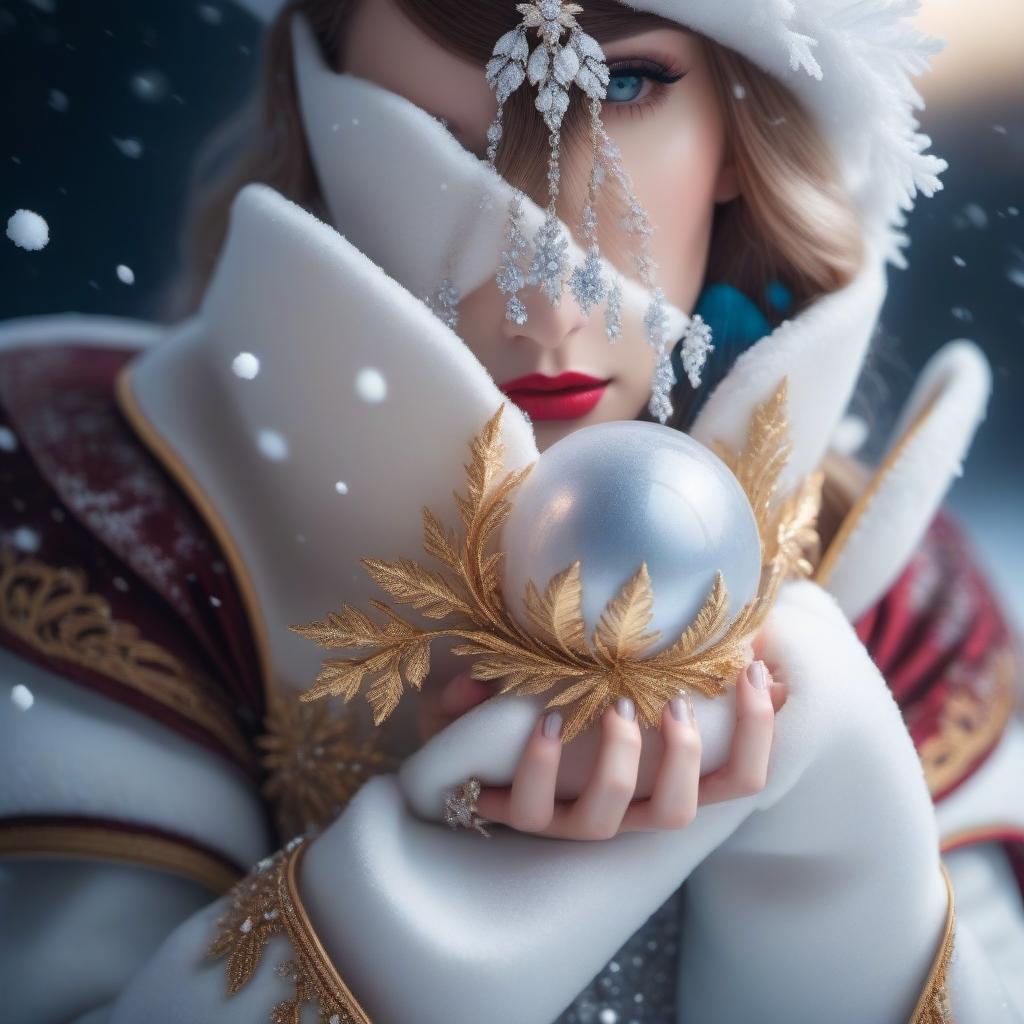  A beautiful girl in a suite of the Snow Queen.Realism hyperrealistic, full body, detailed clothing, highly detailed, cinematic lighting, stunningly beautiful, intricate, sharp focus, f/1. 8, 85mm, (centered image composition), (professionally color graded), ((bright soft diffused light)), volumetric fog, trending on instagram, trending on tumblr, HDR 4K, 8K