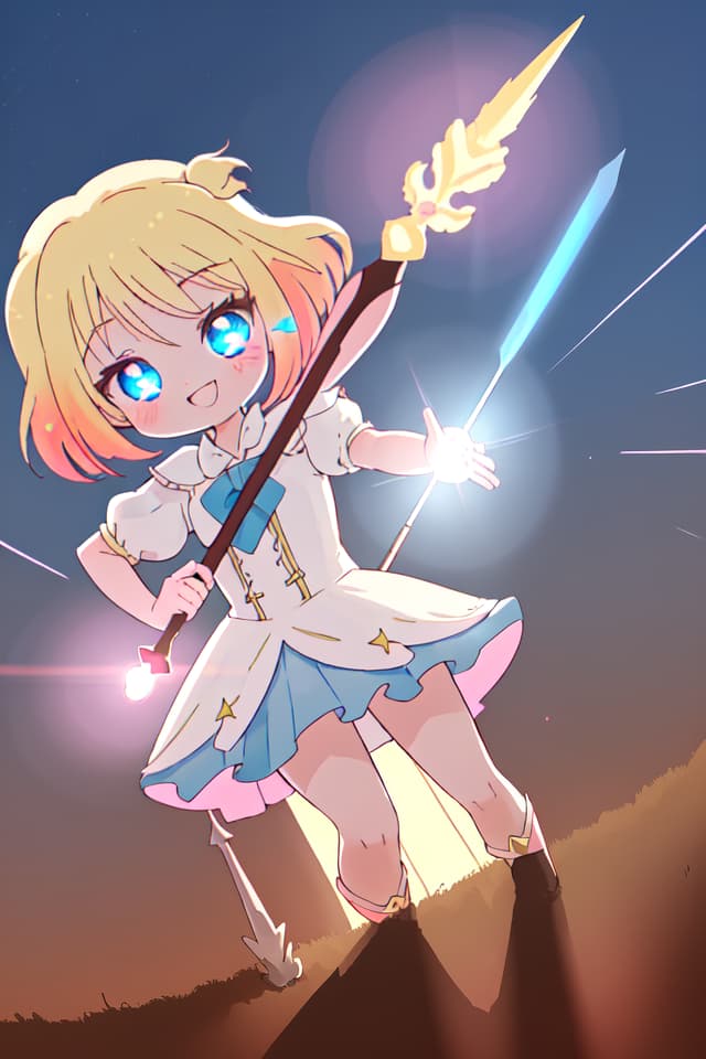  Pop based magical girls, (Pointing a Spear at the Viewer), (Glowing Spear Edge, Lens Flare), Smile, Dutch Angle, (Absurdress, , Ultimate quality) , Official Art, Beauty, (Diffusion Lighting, Environmental Lighting), detailed skin texture, best shadow, very detail, colorful, 8k Wallpaper, Raw Photoristic Detailed, Dutch Angle, 💩, 💩, 💩, 💩, 💩, 💩, 💩, 💩 💩