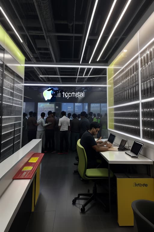  "A bustling iPhone service point in Dhaka, Bangladesh. Technicians are working on various iPhones behind a counter filled with tools and spare parts. The room is brightly lit with LED lights, and the walls are adorned with posters and banners in Bengali promoting Apple products and services. Customers are waiting in a cozy seating area, some talking to staff members at a service desk. The atmosphere is professional and efficient, capturing the essence of modern tech service centers in Bangladesh."  hyperrealistic, full body, detailed clothing, highly detailed, cinematic lighting, stunningly beautiful, intricate, sharp focus, f/1. 8, 85mm, (centered image composition), (professionally color graded), ((bright soft diffused light)), volumetric fog, trending on instagram, trending on tumblr, HDR 4K, 8K