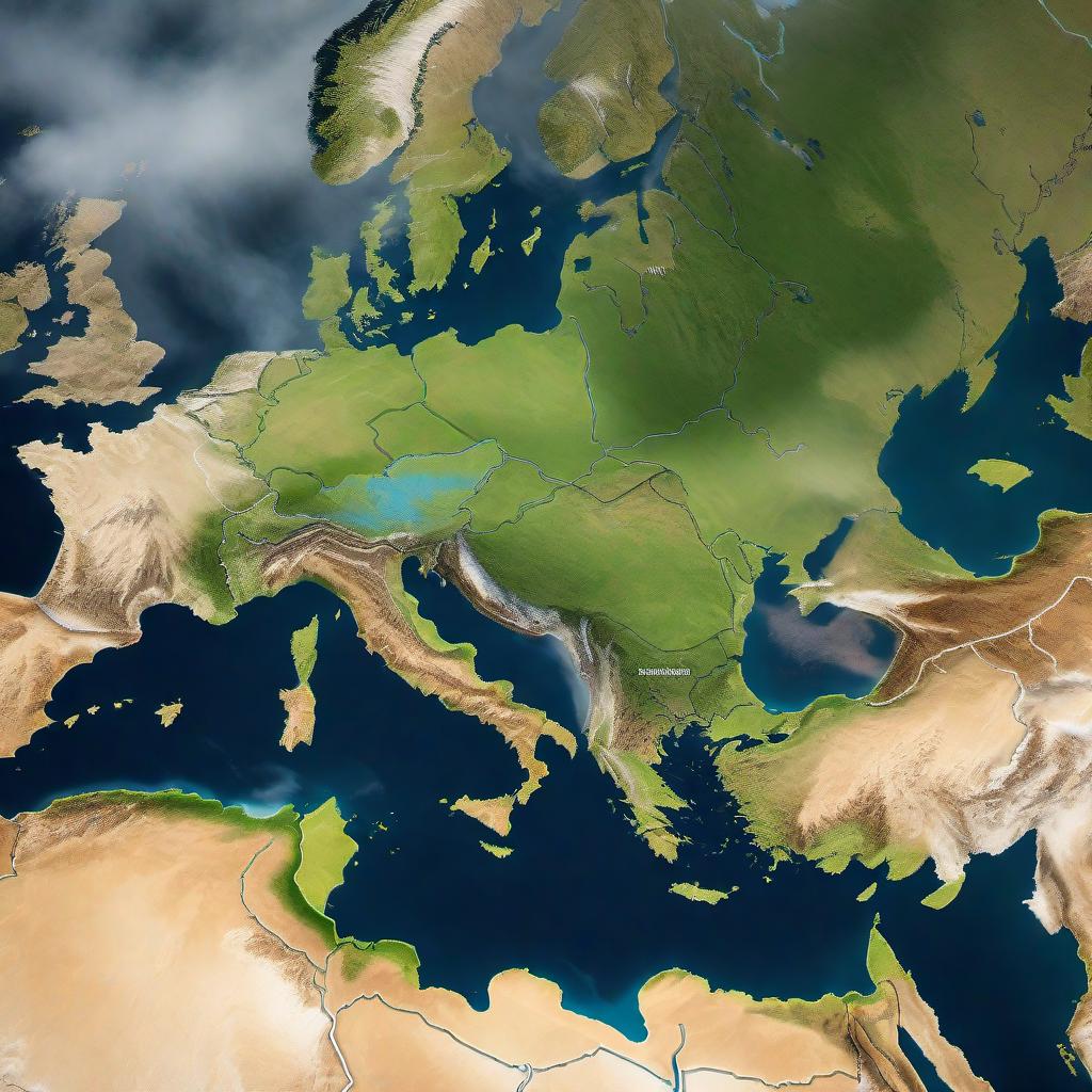  Generate an image overlay that shows the location of Mesopotamia on top of Europe and the Middle East hyperrealistic, full body, detailed clothing, highly detailed, cinematic lighting, stunningly beautiful, intricate, sharp focus, f/1. 8, 85mm, (centered image composition), (professionally color graded), ((bright soft diffused light)), volumetric fog, trending on instagram, trending on tumblr, HDR 4K, 8K