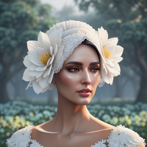  White Dama de noche flower in the garden, intricate, elegant, highly detailed, digital painting, artstation, concept art, smooth, sharp focus, illustration, art by Krenz Cushart and Artem Demura and alph hyperrealistic, full body, detailed clothing, highly detailed, cinematic lighting, stunningly beautiful, intricate, sharp focus, f/1. 8, 85mm, (centered image composition), (professionally color graded), ((bright soft diffused light)), volumetric fog, trending on instagram, trending on tumblr, HDR 4K, 8K