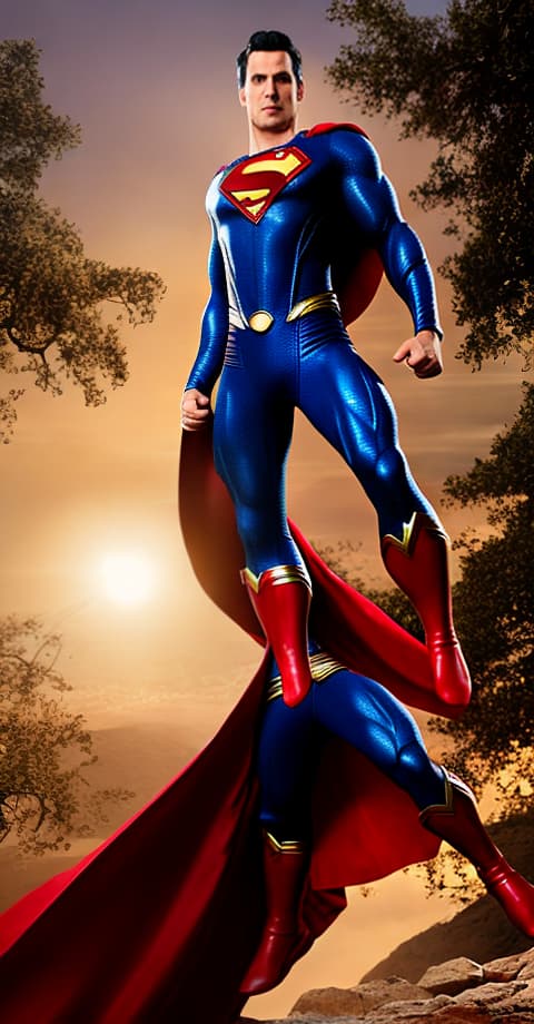 redshift style superman in Morocco hyperrealistic, full body, detailed clothing, highly detailed, cinematic lighting, stunningly beautiful, intricate, sharp focus, f/1. 8, 85mm, (centered image composition), (professionally color graded), ((bright soft diffused light)), volumetric fog, trending on instagram, trending on tumblr, HDR 4K, 8K