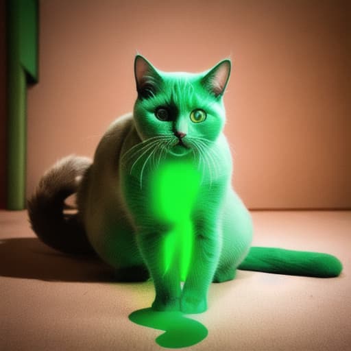  Cat with green ghost coming out of its ass