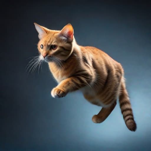  Flying cat hyperrealistic, full body, detailed clothing, highly detailed, cinematic lighting, stunningly beautiful, intricate, sharp focus, f/1. 8, 85mm, (centered image composition), (professionally color graded), ((bright soft diffused light)), volumetric fog, trending on instagram, trending on tumblr, HDR 4K, 8K