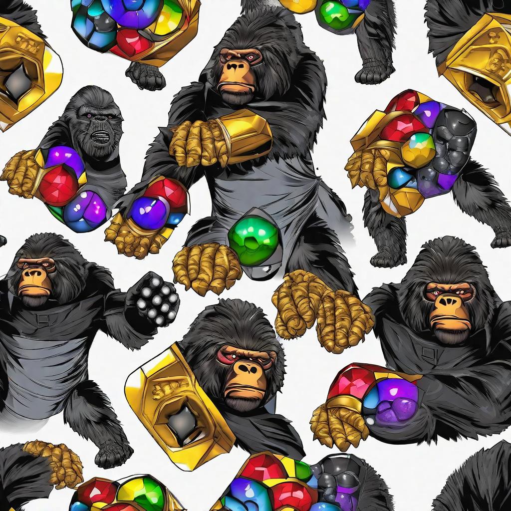  masterpiece, best quality, King kong with the infinity gauntlet