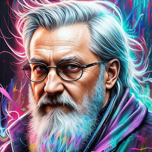  proffesor Dumbledore , Acid wash effect, perfect anatomy, centered, approaching perfection, dynamic, highly detailed, artstation, concept art, smooth, sharp focus, illustration, art by Carne Griffiths and Wadim Kashin, graffiti airbrushing techniques, high definition, accent lighting, contrasted with bright paint colors, by Squal92i