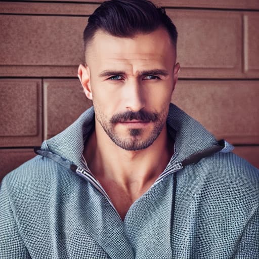 portrait+ style russian queer fitness model brunette very cute dilf dude face