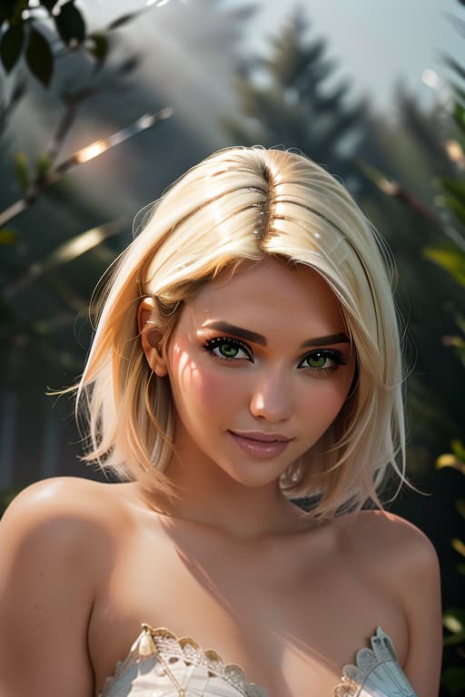  1girl,1girl,blonde short hair,straight hair,upper body shot,shirt,smile hyperrealistic, full body, detailed clothing, highly detailed, cinematic lighting, stunningly beautiful, intricate, sharp focus, f/1. 8, 85mm, (centered image composition), (professionally color graded), ((bright soft diffused light)), volumetric fog, trending on instagram, trending on tumblr, HDR 4K, 8K