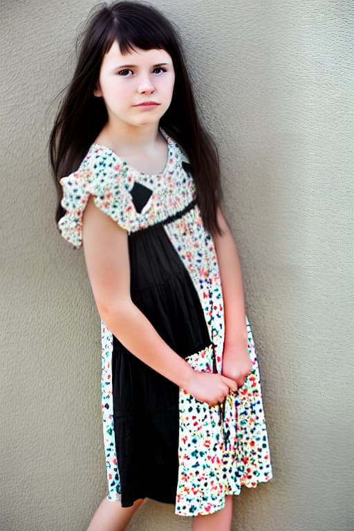  Girl with black hair and summer dress