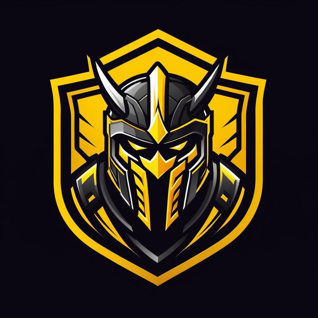  Logo, Esports logo, warrior theme, black and yellow color