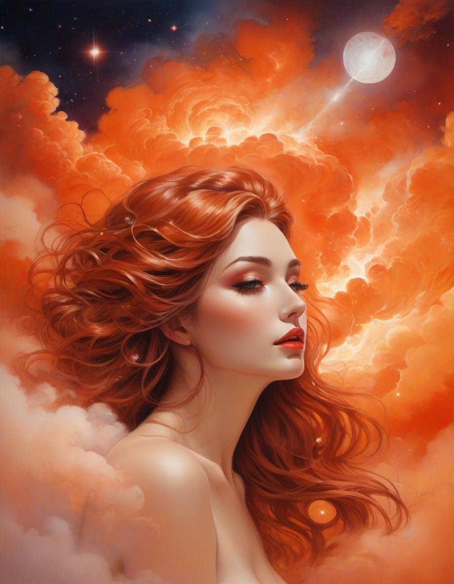  metropolis themed Gorgeous Goddess of fire, (floating on a fiery orange cloud); perfect hair, perfect full lips, Detailed perfect body, her body is all without blemish, stunning In A Milky Way Garden, background of flames, floating on clouds, Highly Stylized Features; (Full Body), Unsplash, Highly Detailed, Digital Painting, Intricately Detailed Eyes, Colourful, Ink Painting, Beautiful Watercolor Painting, Realistic, Detailed, Fine Art, Oil Painting, Finely Drawn Hands; By Artgerm, By Alphonse Mucha, By Ilya Kuvshinov, Painting By Olga Shvartsur, Svetlana Novikova . urban, cityscape, skyscrapers, modern, futuristic, highly detailed hyperrealistic, full body, detailed clothing, highly detailed, cinematic lighting, stunningly beautiful, intricate, sharp focus, f/1. 8, 85mm, (centered image composition), (professionally color graded), ((bright soft diffused light)), volumetric fog, trending on instagram, trending on tumblr, HDR 4K, 8K