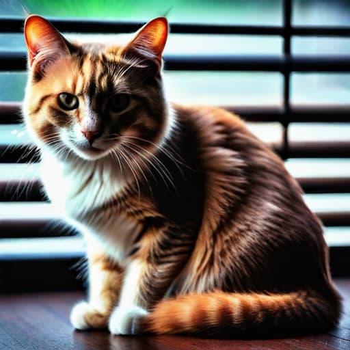  a cat hyperrealistic, full body, detailed clothing, highly detailed, cinematic lighting, stunningly beautiful, intricate, sharp focus, f/1. 8, 85mm, (centered image composition), (professionally color graded), ((bright soft diffused light)), volumetric fog, trending on instagram, trending on tumblr, HDR 4K, 8K