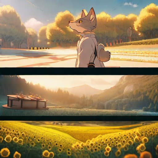  A Bobcat, male focus, in front of a turn tables and a microphone, in a field of yellow flowers, midoriya izuku, boku no hero academia, injury, electricity,, masterpiece, best quality, very aesthetic, absurdres hyperrealistic, full body, detailed clothing, highly detailed, cinematic lighting, stunningly beautiful, intricate, sharp focus, f/1. 8, 85mm, (centered image composition), (professionally color graded), ((bright soft diffused light)), volumetric fog, trending on instagram, trending on tumblr, HDR 4K, 8K