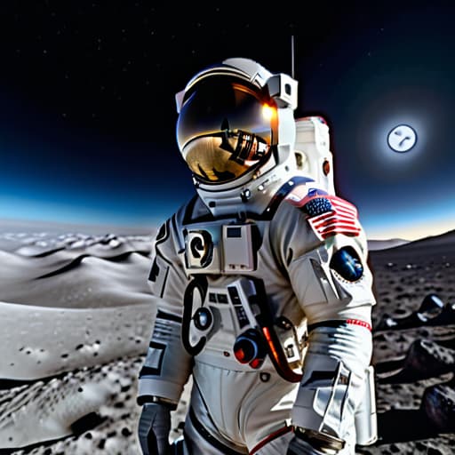  Woman on the moon, ultra hd selfie hyperrealistic, full body, detailed clothing, highly detailed, cinematic lighting, stunningly beautiful, intricate, sharp focus, f/1. 8, 85mm, (centered image composition), (professionally color graded), ((bright soft diffused light)), volumetric fog, trending on instagram, trending on tumblr, HDR 4K, 8K