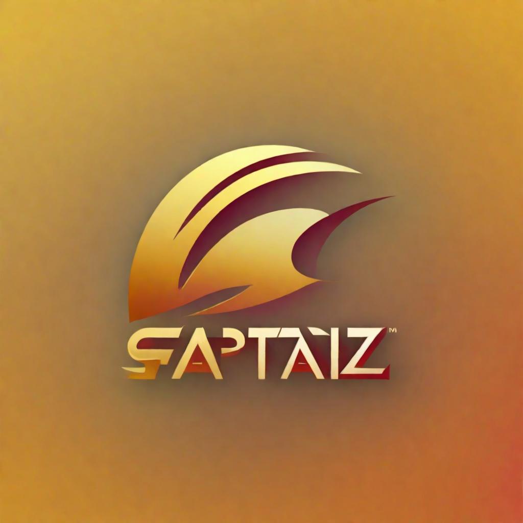  modern brand logo golden gradient background, FS centered FapStarz.com smaller centered and aligned.