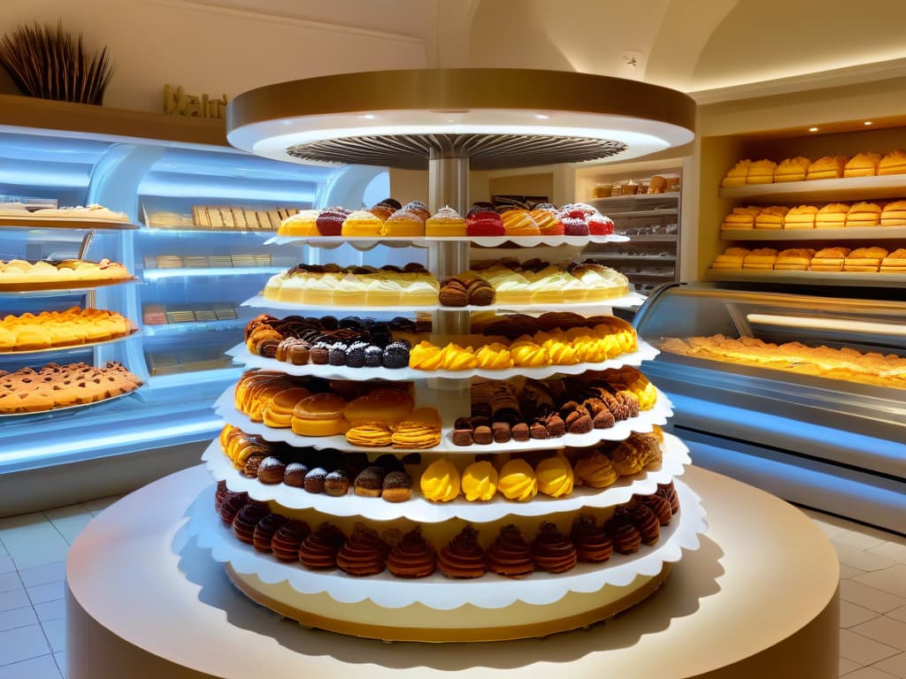  A minimalist illustration of a beautifully decorated pastry shop, showcasing a variety of colorful and delicious pastries neatly arranged on elegant display shelves. The focus is on the intricate details of the pastries, highlighting the textures, colors, and intricate designs that make them irresistible to customers. The overall image exudes a sense of warmth and invitation, tempting the viewer to step inside and experience the delights of the pastry shop firsthand. hyperrealistic, full body, detailed clothing, highly detailed, cinematic lighting, stunningly beautiful, intricate, sharp focus, f/1. 8, 85mm, (centered image composition), (professionally color graded), ((bright soft diffused light)), volumetric fog, trending on instagram, trending on tumblr, HDR 4K, 8K